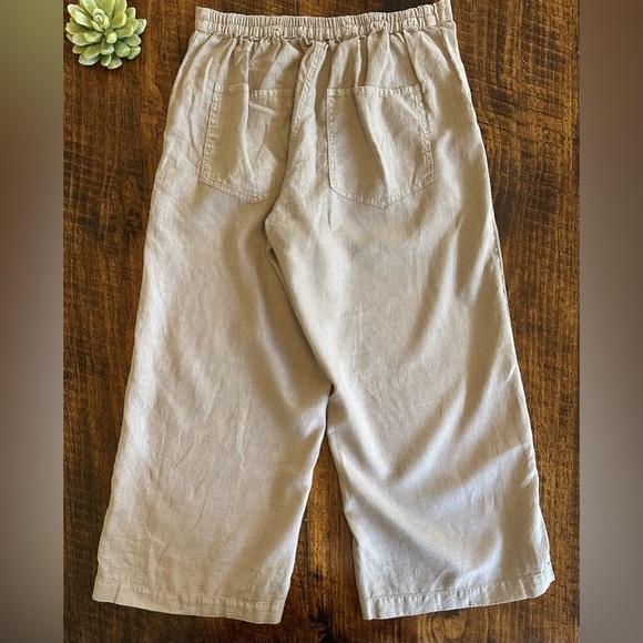 Fresh Laundry | Wide Leg Cropped Linen Pants, Desert - Picture 3 of 10